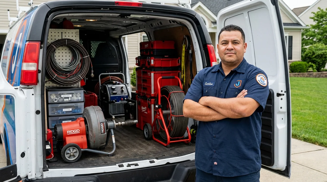 Professional drain cleaning equipment and Johns Plumbing LLC plumber in South Gate