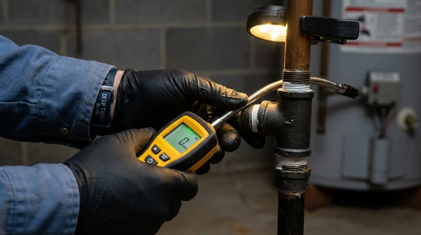 Gas leak detection with electronic sniffer by Johns Plumbing LLC in South Gate