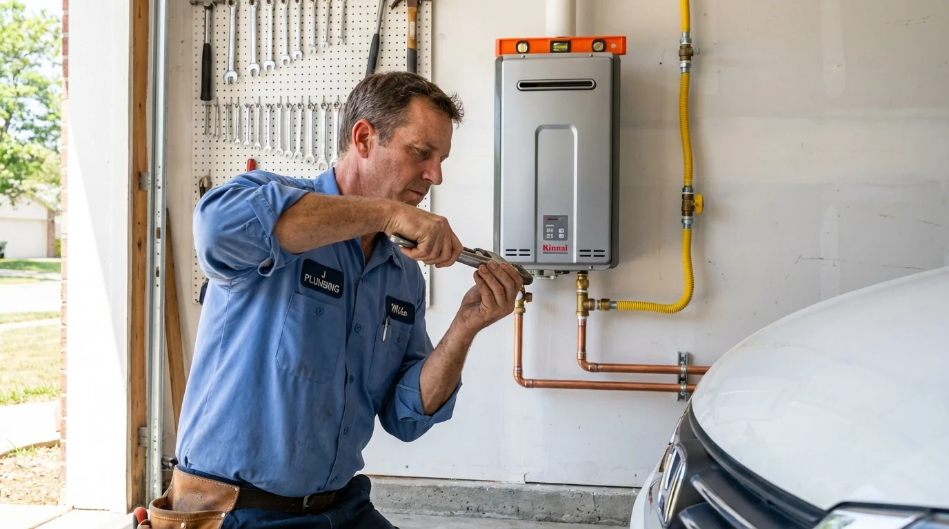Tankless water heater installation by a Johns Plumbing LLC plumber in South Gate